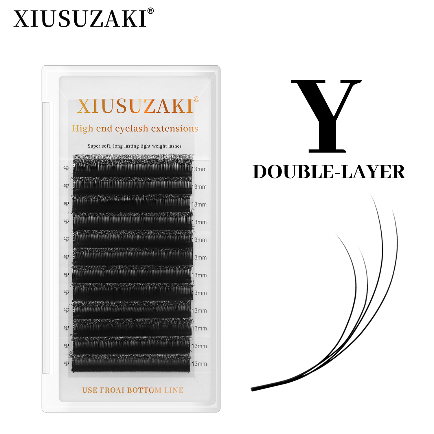 Eyelash Extension Double Volume - XIUSUZAKI Double Layer YY Lashes Extensions