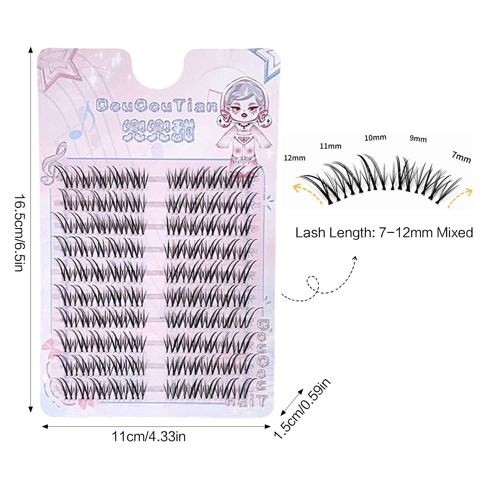 Fox-style False Eyelashes 7-12 - đánh giá và giá Eyelash Extension C Curl