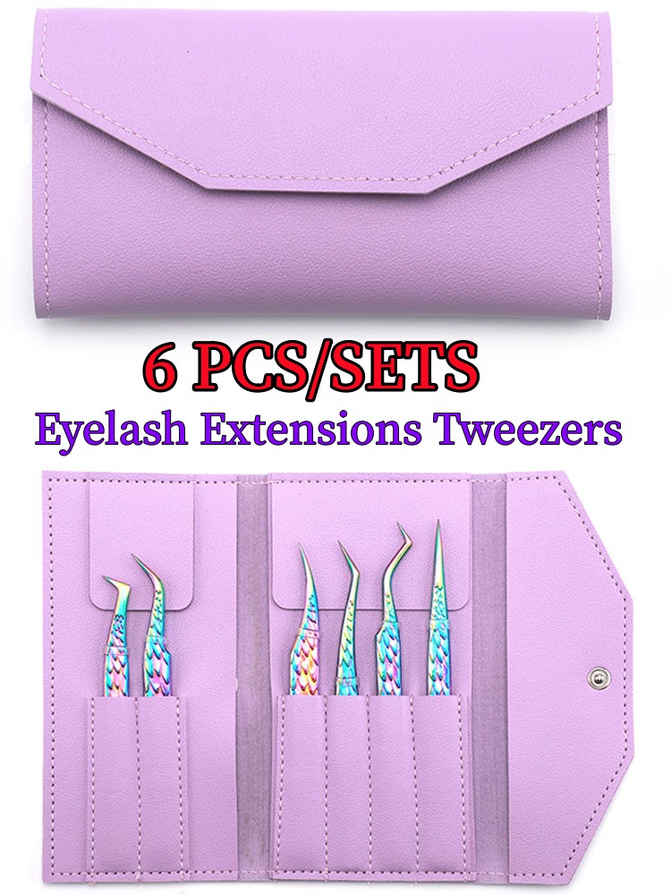 6PCS Eyelashes Tweezers Set Cu - đánh giá và giá Isolation Tweezer Curved