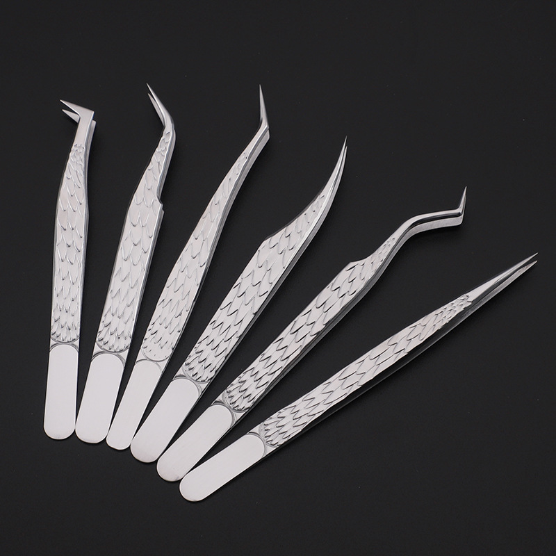 6PCS Eyelashes Tweezers Set Cu - đánh giá và giá Isolation Tweezer Curved