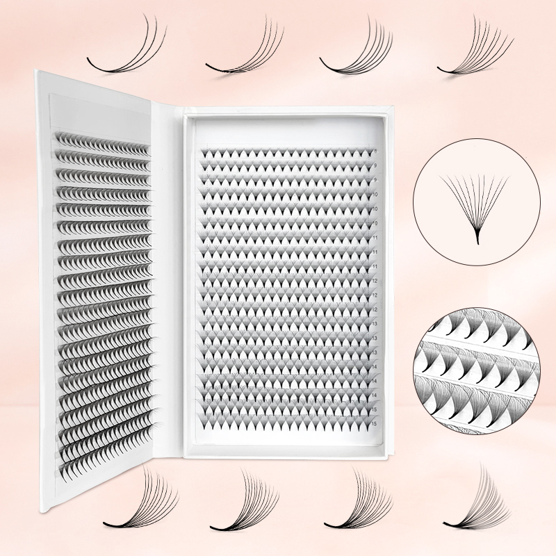 800/1600 Premade Volume Lash F - đánh giá và giá Eyelash Extension Double Volume