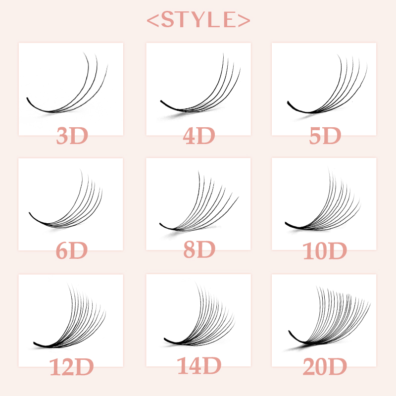 800/1600 Premade Volume Lash F - đánh giá và giá Eyelash Extension Double Volume