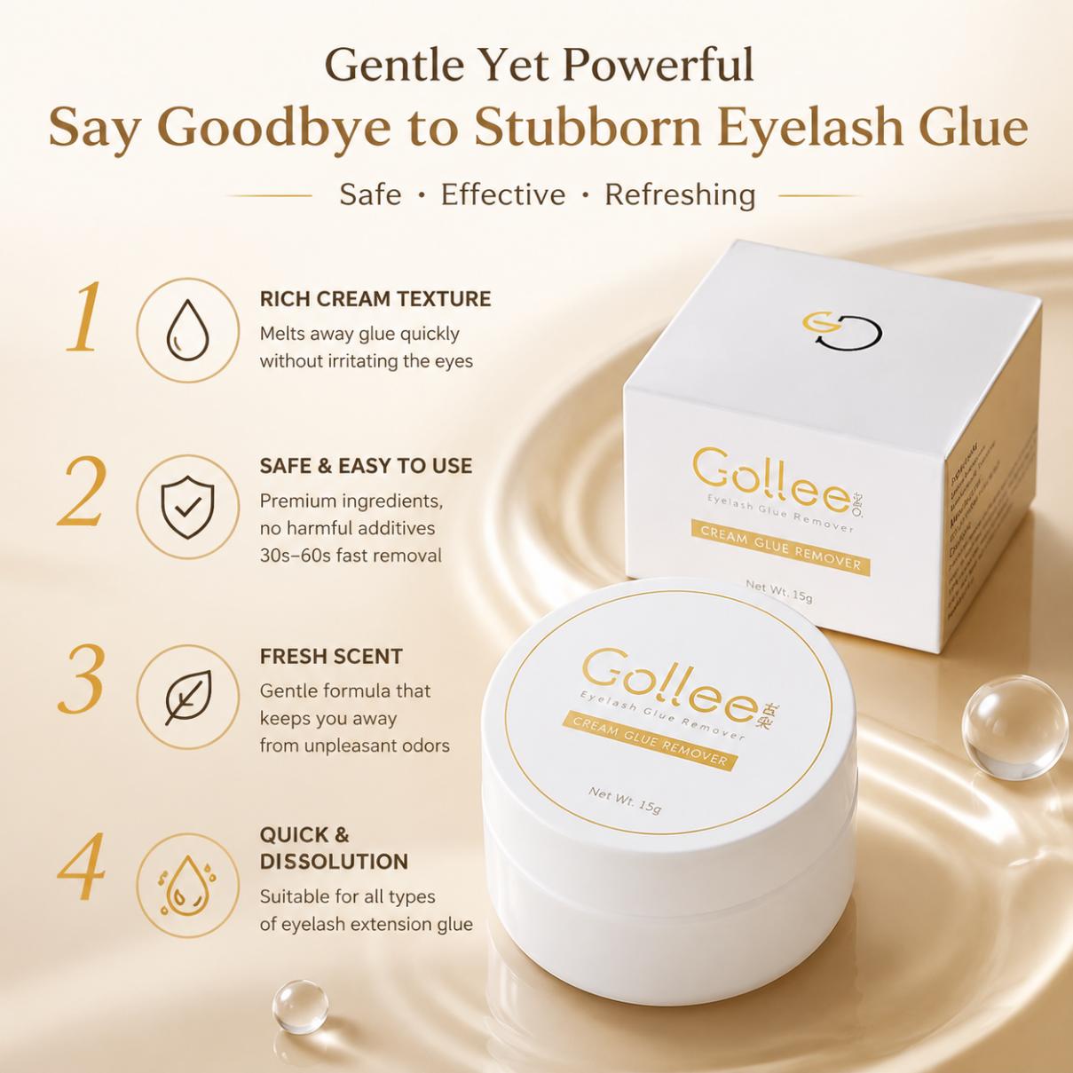 Gollee Peach Smell 15g Eyelash - đánh giá và giá Lash Removal Cream