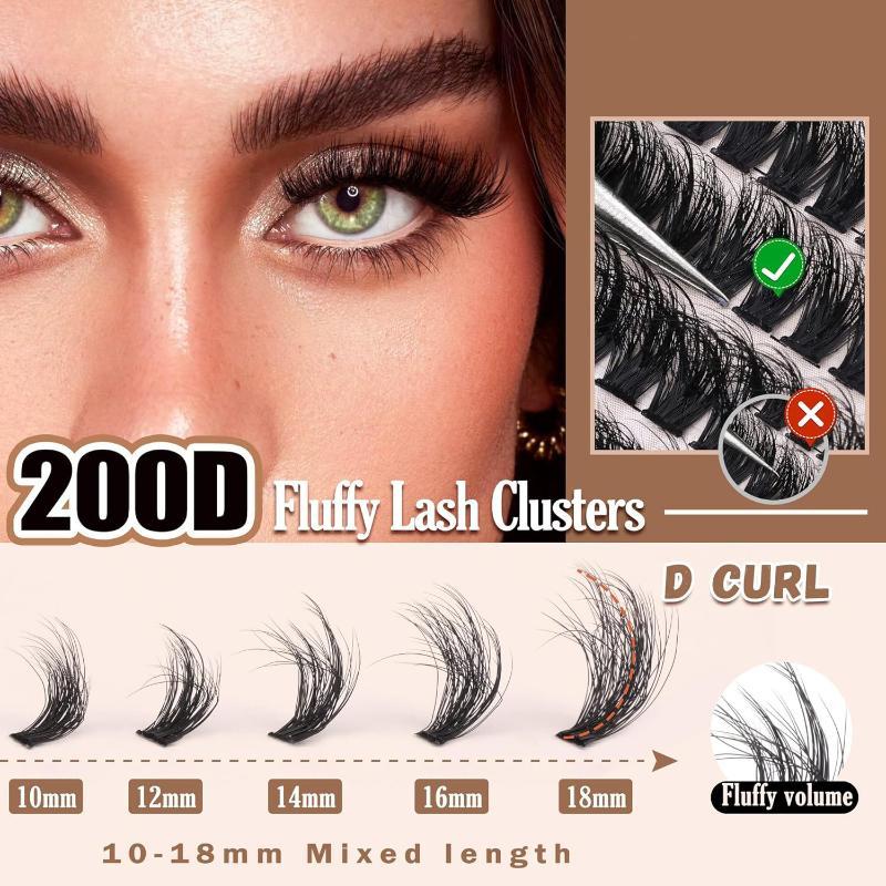 New Fluffy Thick Lash Clusters - đánh giá và giá Lashes Eyelash Extension