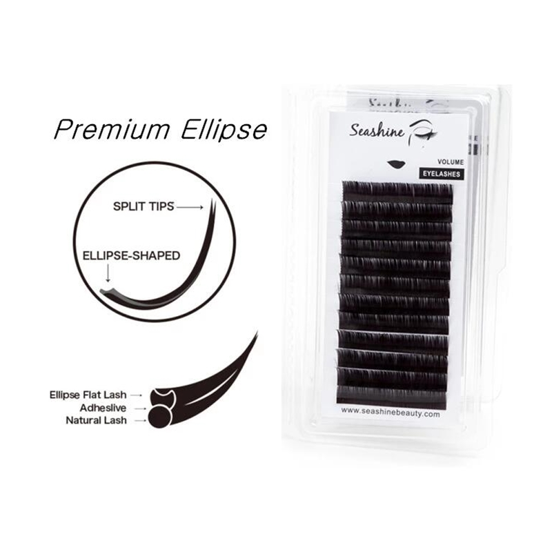 Seashine Hình Elip Dẹt Hàng Mi - đánh giá và giá Eyelash Extension C Curl