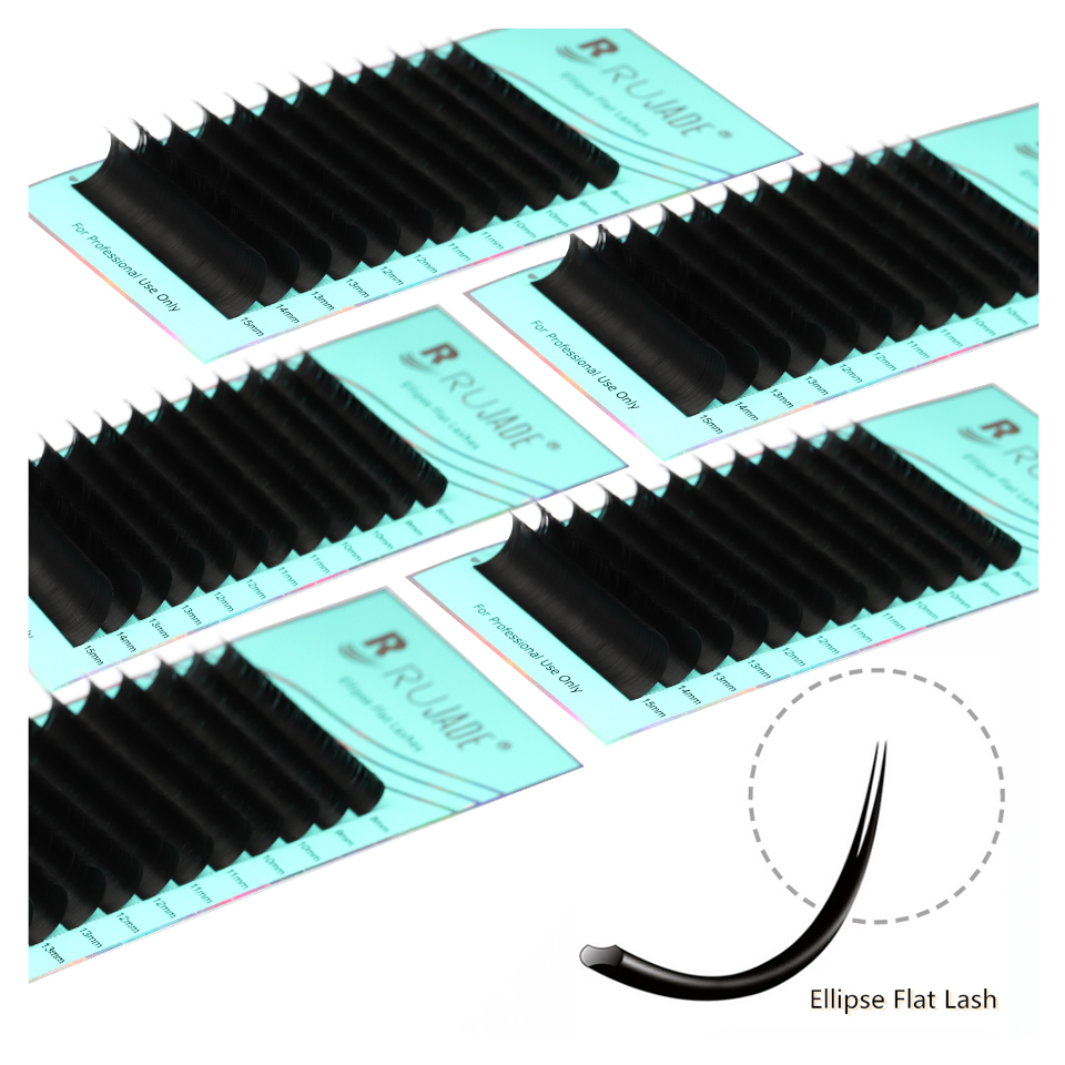 RUJADE Ellipse Flat Eyelash Ex - đánh giá và giá Eyelash Extension C Curl